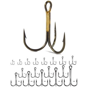 Hameçon triple  rond 9649 bronze VMC 2