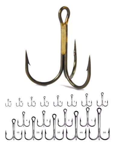 VMC 9649 bronze round treble hook - VMC