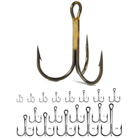 Hameçon triple  rond 9649 bronze VMC