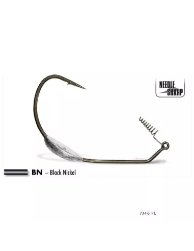 Texan-Haken mit Blei 13/0 mystic predator Heavy Duty 7346 SL VMC - VMC