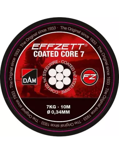 Bas de ligne in acciaio Effzett Coated Core 7 Steeltrace Nero - 10M DAM - DAM