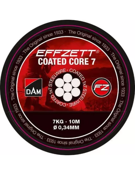 Bas de ligne in acciaio Effzett Coated Core 7 Steeltrace Nero - 10M DAM - DAM