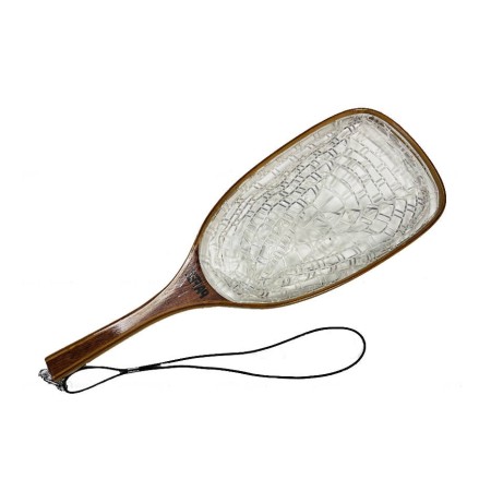 Epuisette Raquette Bois Filet Rubber Pafex