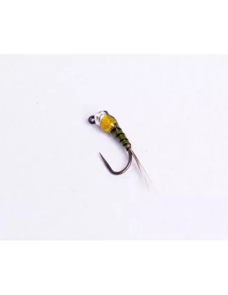 Nymph Tungsten Perdigon Yellow Olive cs49 - Carnassiers-Shop