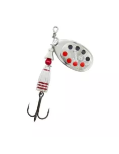 Cuiller tournante Suprem Argent Point rouge/noir Suissex