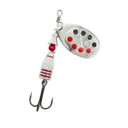 Cuiller tournante Suprem Argent Point rouge/noir Suissex