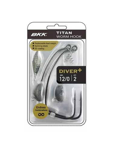 Texan-Haken mit Gewicht Titan Diver+ BKK - BKK
