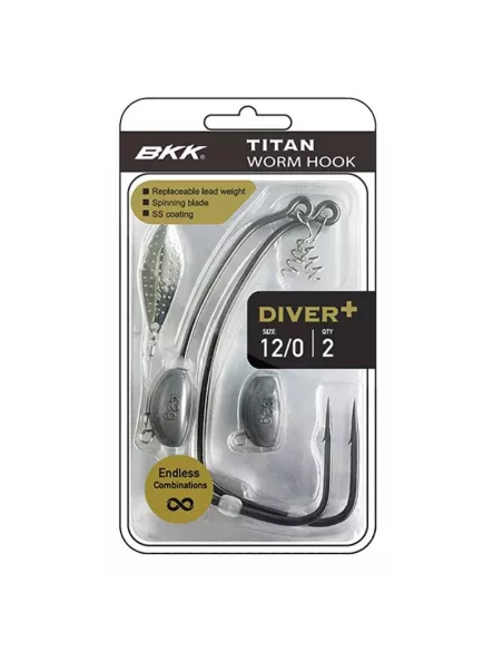 Texan-Haken mit Gewicht Titan Diver+ BKK - BKK