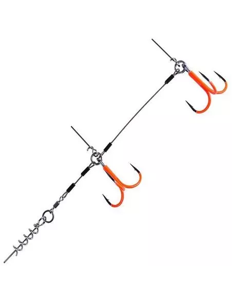 Bas de ligne Shallow Stinger Edelstahl 100 lbs UV Orange CWC - CWC