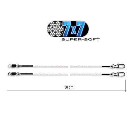Bas de ligne acier 7x7 Super soft 50cm Jenzi