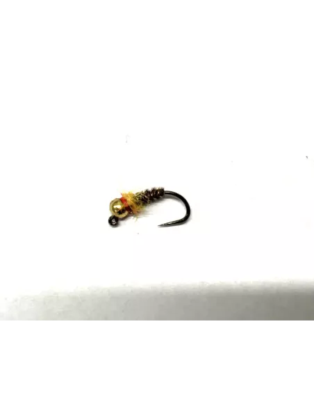 Nymphe Tungsten gold bead red/orange neck natural cs123 - Carnassiers-Shop