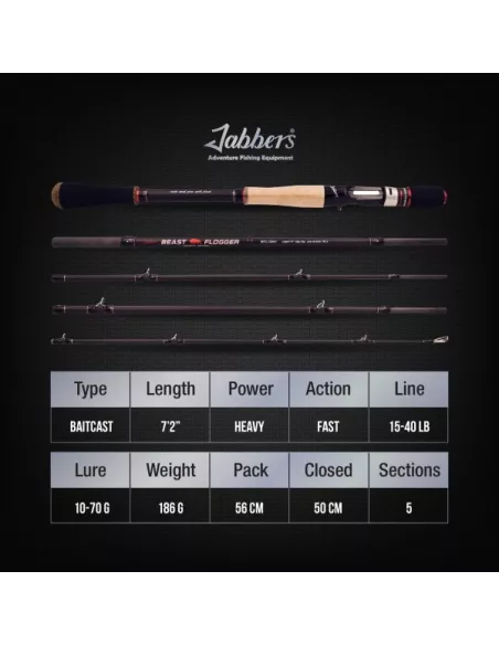 travel casting rod Beast Flogger 10-70g 2.18m Jabbers - Jabbers