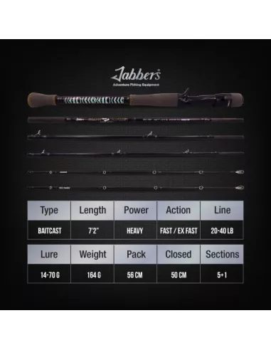 Canne casting voyage Snake charmer double tap 14-70gr 2m18 Jabbers - Jabbers