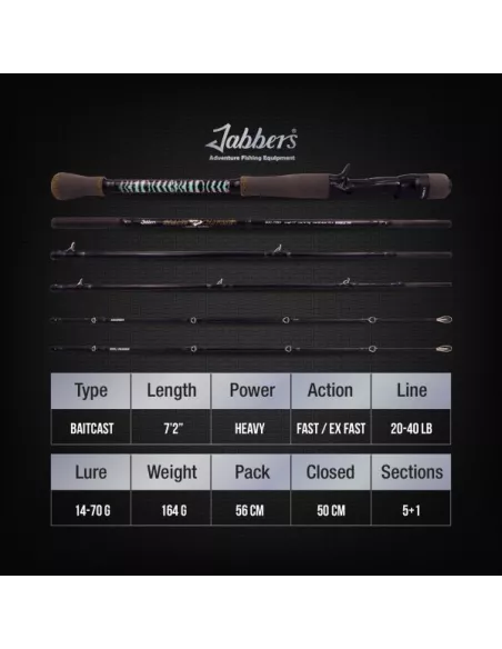 Canne casting voyage Snake charmer double tap 14-70gr 2m18 Jabbers - Jabbers