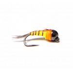 Nymphe Tungsten black yellow orange perdigon cs93