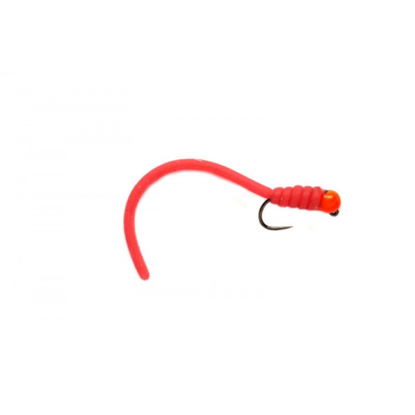 Nymphe Tungsten Orange Head Red Worm cs46