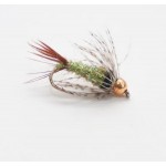 Nymphe Tungsten Bead Crystal Soft Hackle Olive cs33