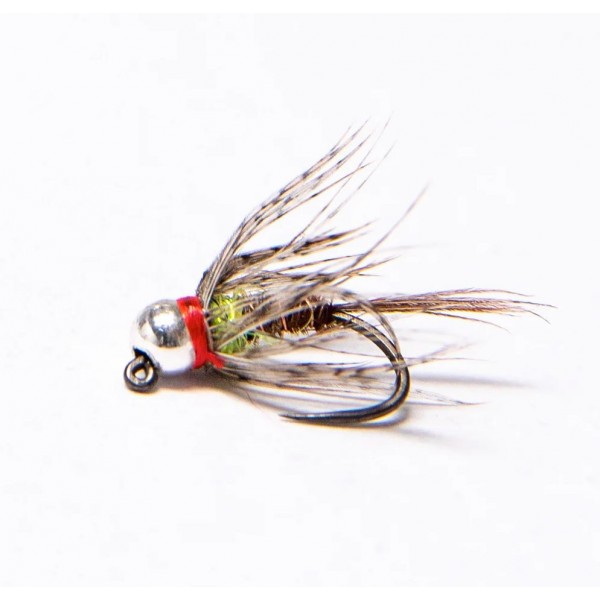 Nymphe Tungsten Silver soft Hackle Ear cs59