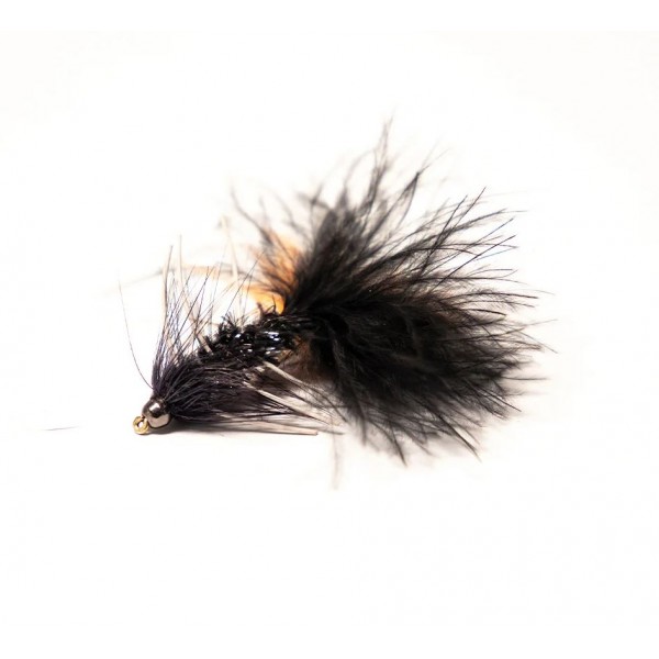 Streamer Black and Orange Wooly Bugger Rubber leg cs67