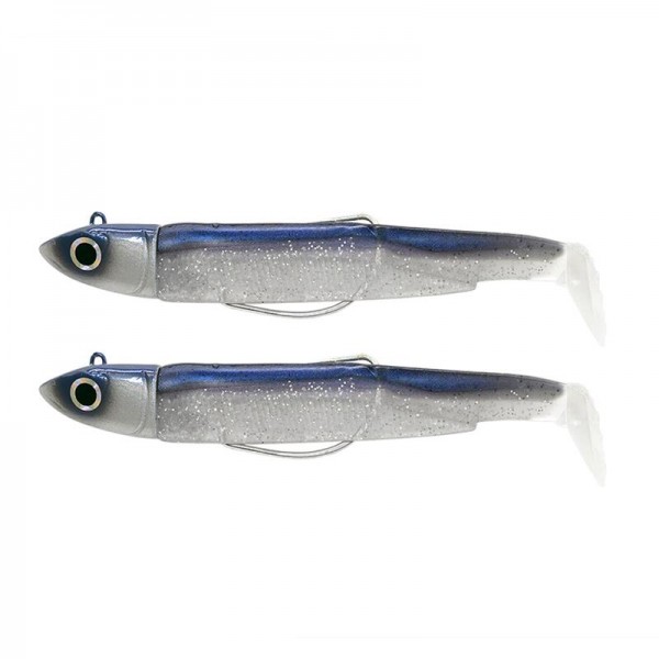 Leurre Souple Double combo Offshore Black Minnow 90 Blue Electric Blue Fiiish